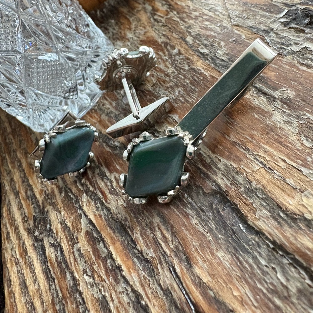 Tie clip and cuff links